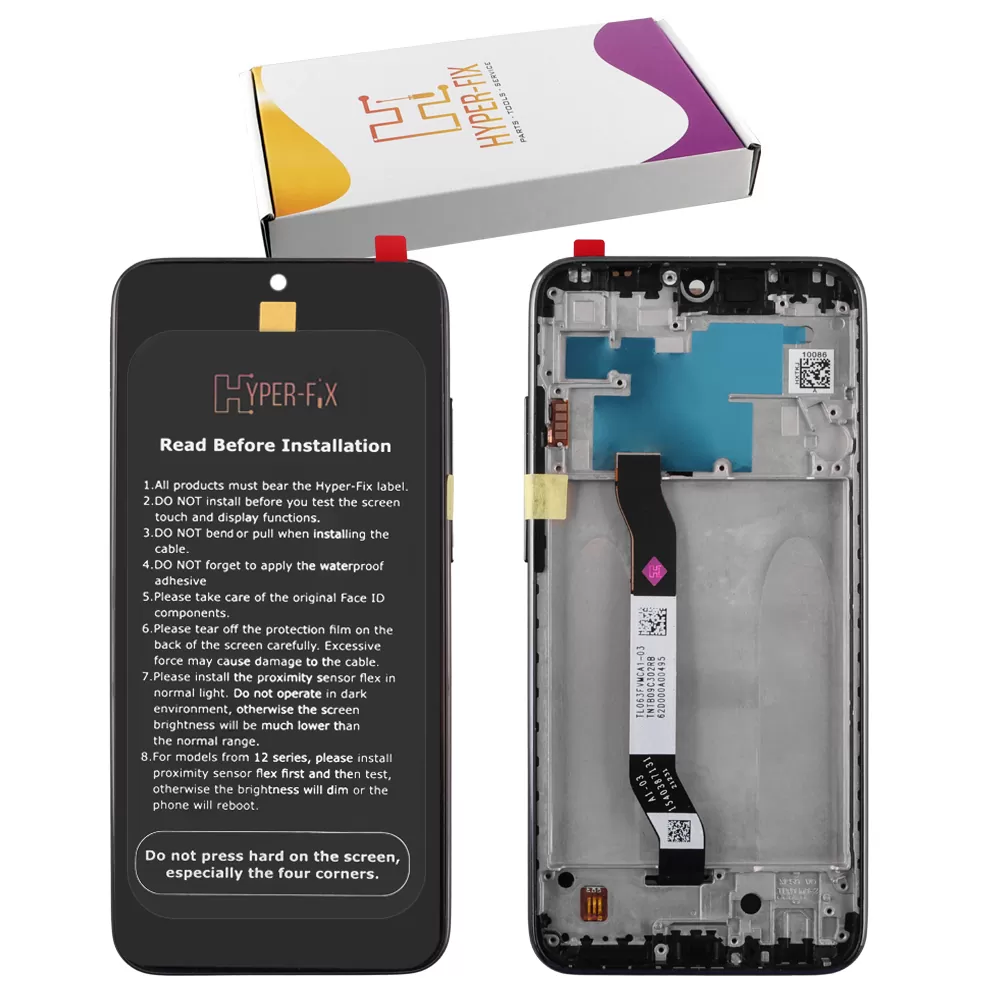 XIAOMI REDMI NOTE 8T ΟΘΟΝΗ IPS + TOUCH SCREEN + LENS + FRAME HF-5600040C3X00 BLACK HYPER-FIX SERVICE PACK