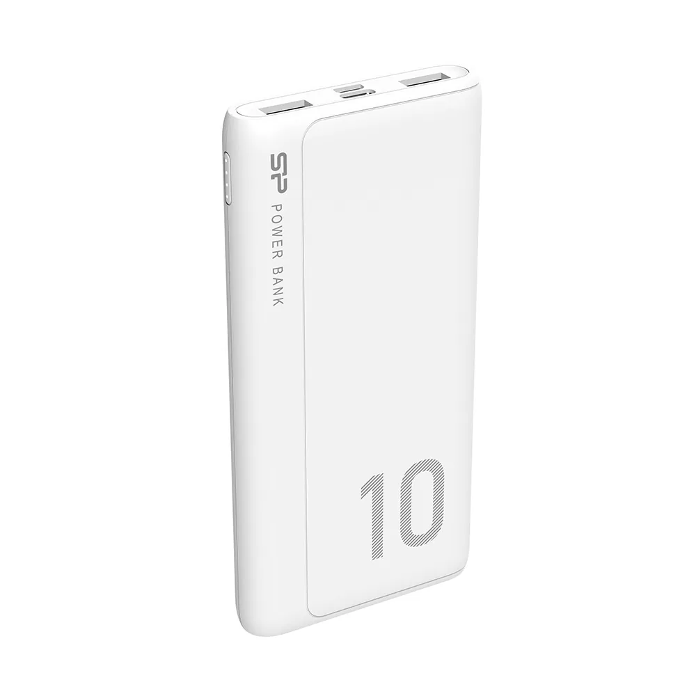 SILICON POWER POWER BANK GP15 10000mAh OUTPUT USB1 5V-2.1A/ USB2 5V-2.1A MAX 2.1A INPUT MICRO USB & TYPE C 5V-2A WHITE - Image 4