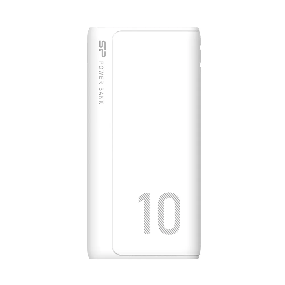 SILICON POWER POWER BANK GP15 10000mAh OUTPUT USB1 5V-2.1A/ USB2 5V-2.1A MAX 2.1A INPUT MICRO USB & TYPE C 5V-2A WHITE