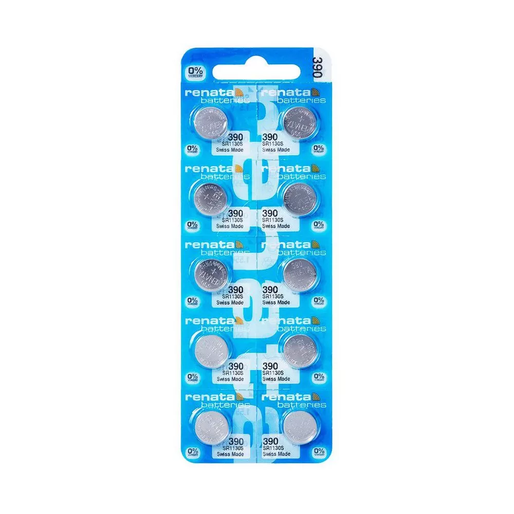 RENATA ΜΠΑΤΑΡΙΕΣ ΡΟΛΟΓΙΟΥ 390/LR54/G10/SR54/LR1130/AG10 1.55V 83mAh SILVER OXIDE 1 ΤΕΜ. 10/BLISTER