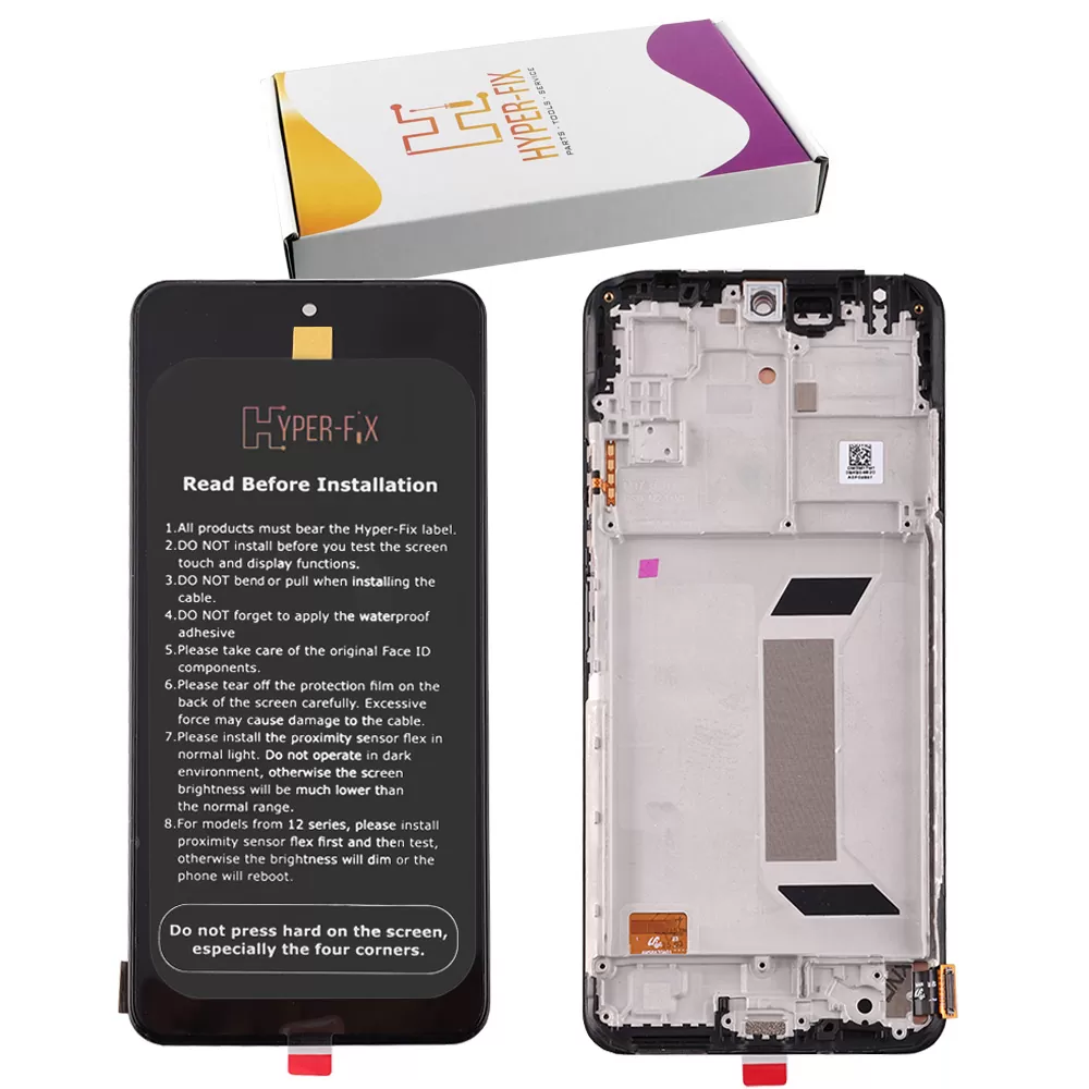 XIAOMI REDMI NOTE 12 5G/POCO X5 5G ΟΘΟΝΗ AMOLED + TOUCH SCREEN + LENS + FRAME HF-560001M17P00 BLACK HYPER-FIX SERVICE PACK