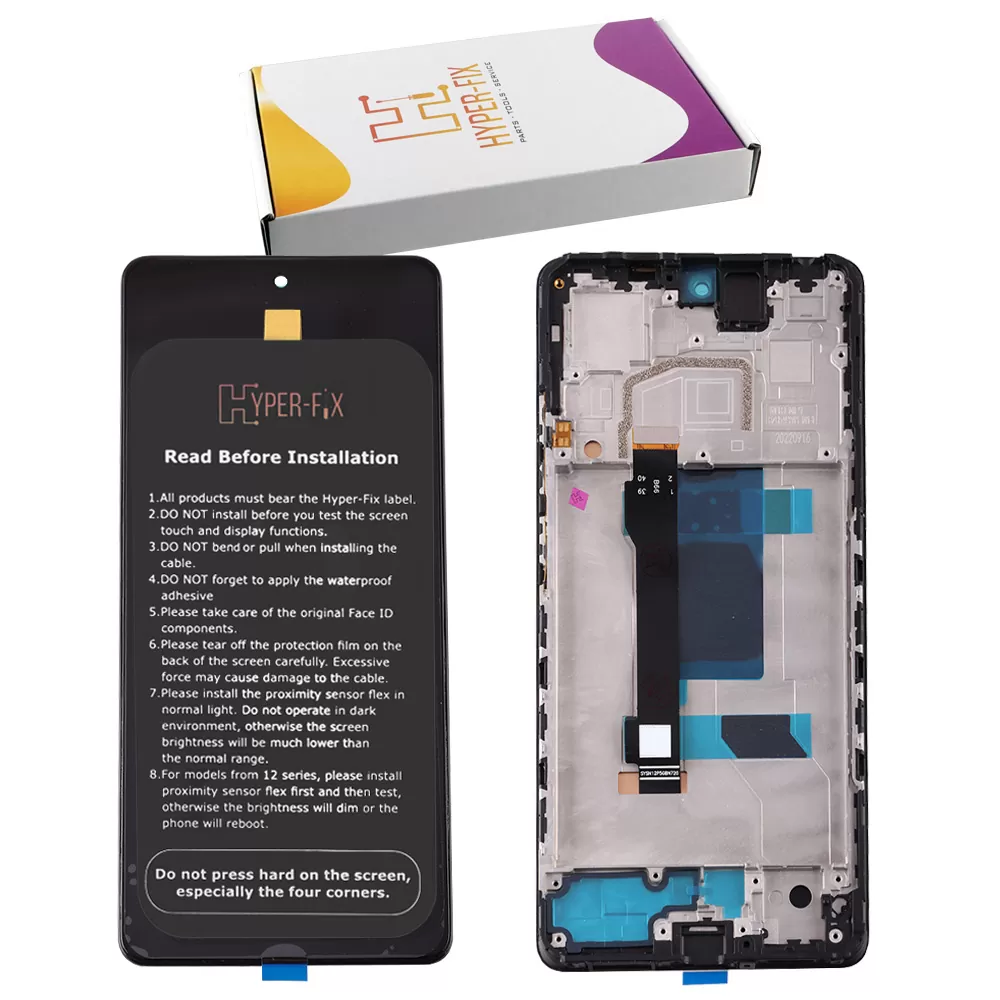 XIAOMI REDMI NOTE 12 PRO 5G/POCO X5 PRO 5G ΟΘΟΝΗ AMOLED+ TOUCH SCREEN + LENS + FRAME HF-5600010M1600 BLACK HYPER-FIX SERVICE PAC