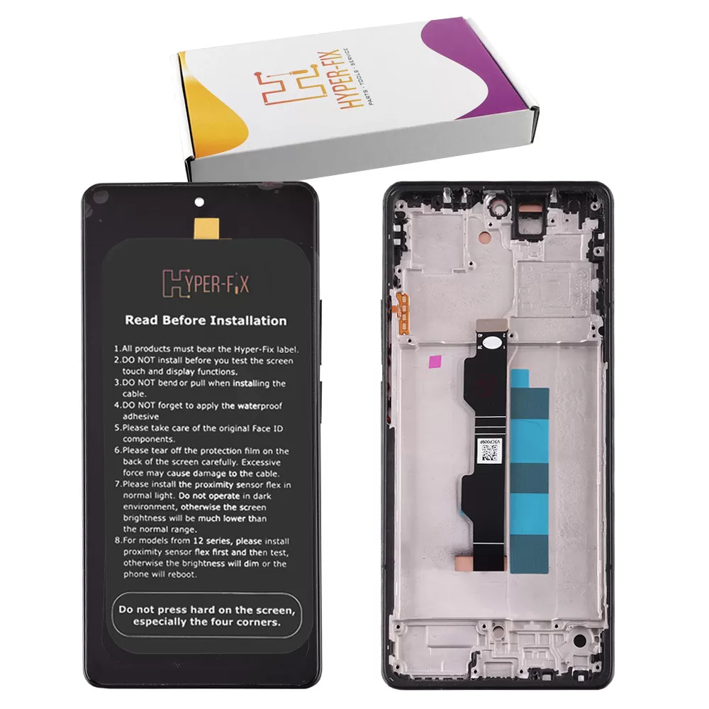 XIAOMI REDMI NOTE 13 PRO 4G/POCO M6 PRO 4G ΟΘΟΝΗ AMOLED+ TOUCH SCREEN + LENS + FRAME HF-56000300N600 BLACK HYPER-FIX SERVICE PAC