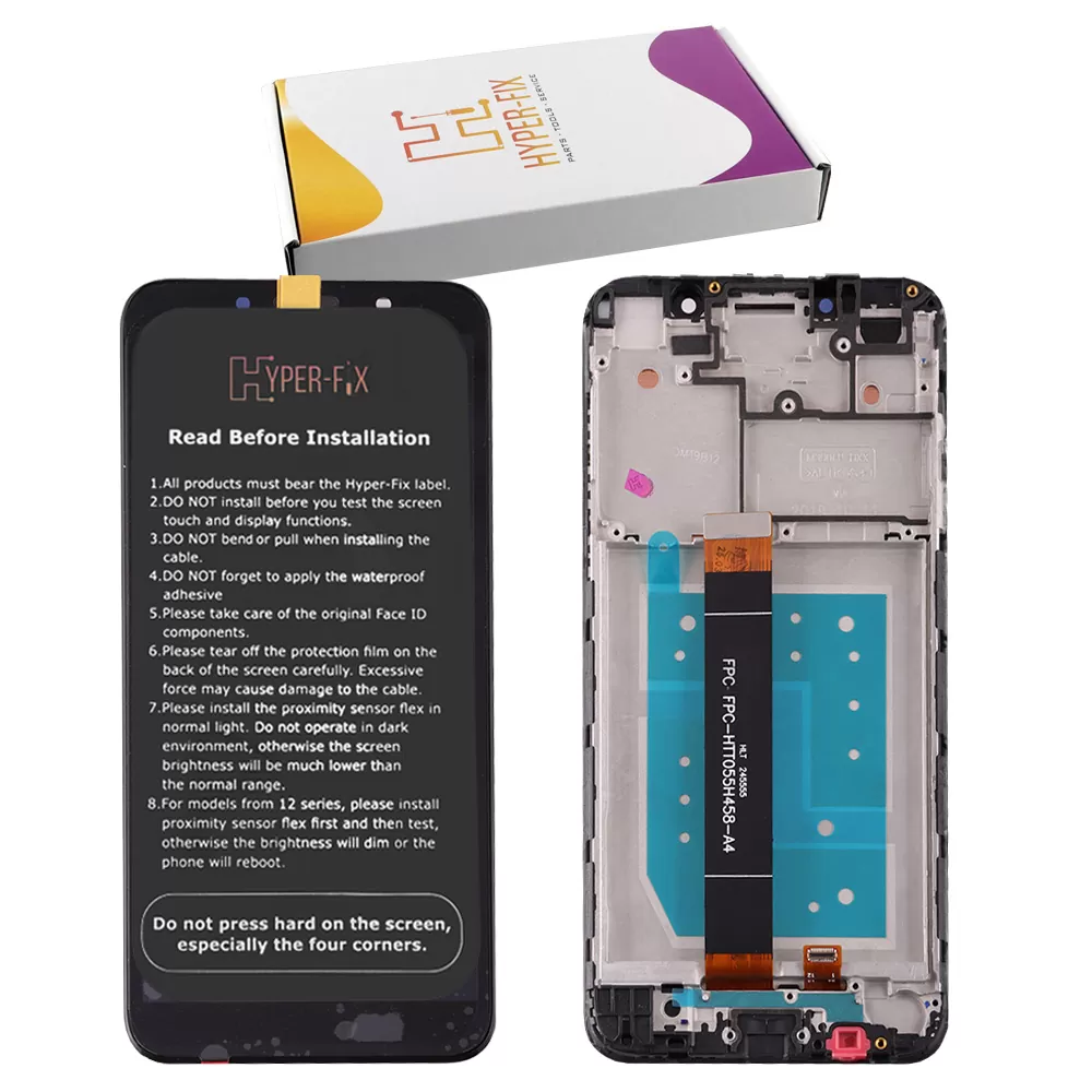 HUAWEI Y5P ΟΘΟΝΗ IPS + TOUCH SCREEN + LENS + FRAME HF-02353RJP BLACK HYPER-FIX SERVICE PACK