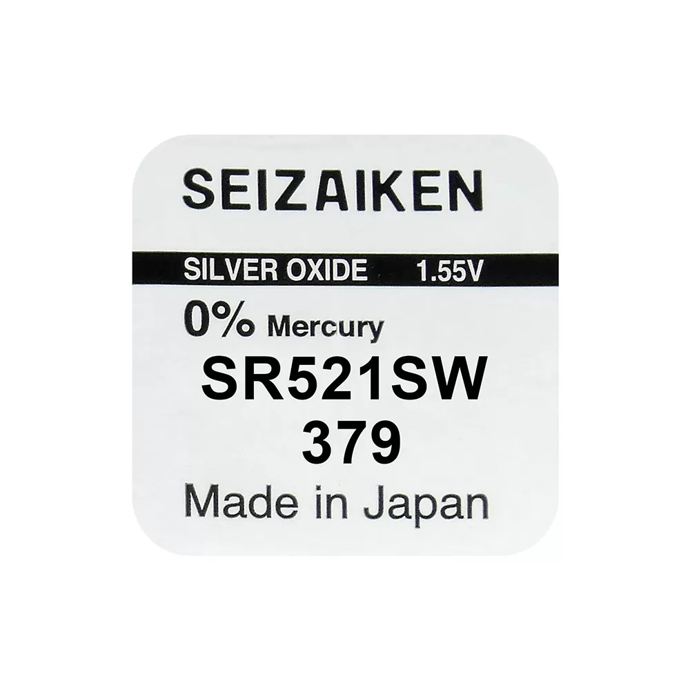 SEIZAIKEN SEIKO ΜΠΑΤΑΡΙΕΣ ΡΟΛΟΓΙΟΥ 379/LR63/L521/G0/SR63/AG0 1.55V 14mAh SILVER OXIDE 1 ΤΕΜ/BLISTER - Image 2