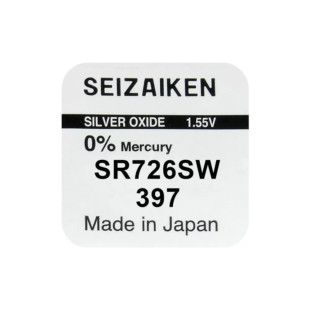 SEIZAIKEN SEIKO ΜΠΑΤΑΡΙΕΣ ΡΟΛΟΓΙΟΥ 397/396/L726F/LR59/L726/SR59/G2/AG2 1.55V 33mAh SILVER OXIDE 1 ΤΕΜ/BLISTER - Image 2