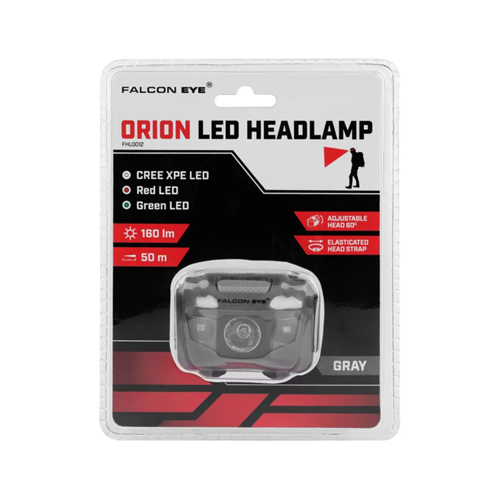 FALCON ΦΑΚΟΣ ΚΕΦΑΛΗΣ ΜΠΑΤΑΡΙΑΣ SIZE 3 x R03/AAA LED FHL0012 160 LM ΑΝΘΕΚΤΙΚΟΣ ΣΕ ΣΚΟΝΗ ΚΑΙ ΝΕΡΟ (IP54) ΚΑΟΥΤΣΟΥΚ ΓΚΡΙ - Image 2