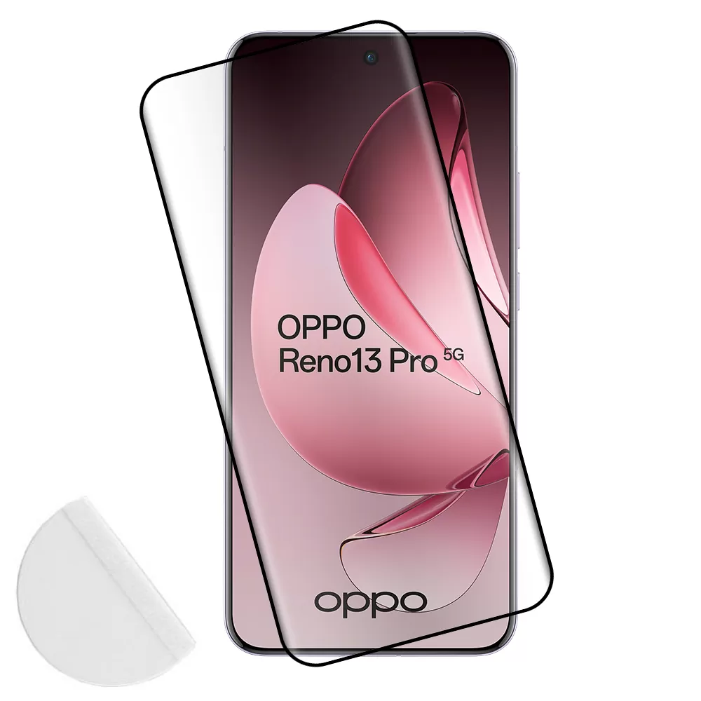 IDOL 1991 GLAMOUR TEMPERED GLASS OPPO RENO13 PRO 5G 6.83in 9H 0.30mm FULL COVER 3D FULL GLUE FINGER UNLOCK BLACK+SQUEEZY CARD