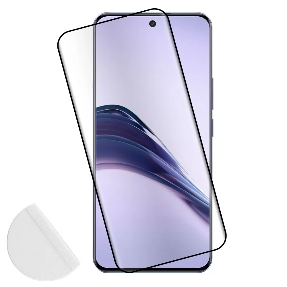 IDOL 1991 GLAMOUR TEMPERED GLASS REALME 14 PRO LITE 6.7in 9H 0.30mm FULL COVER 3D FULL GLUE FINGER UNLOCK BLACK+SQUEEZY CARD