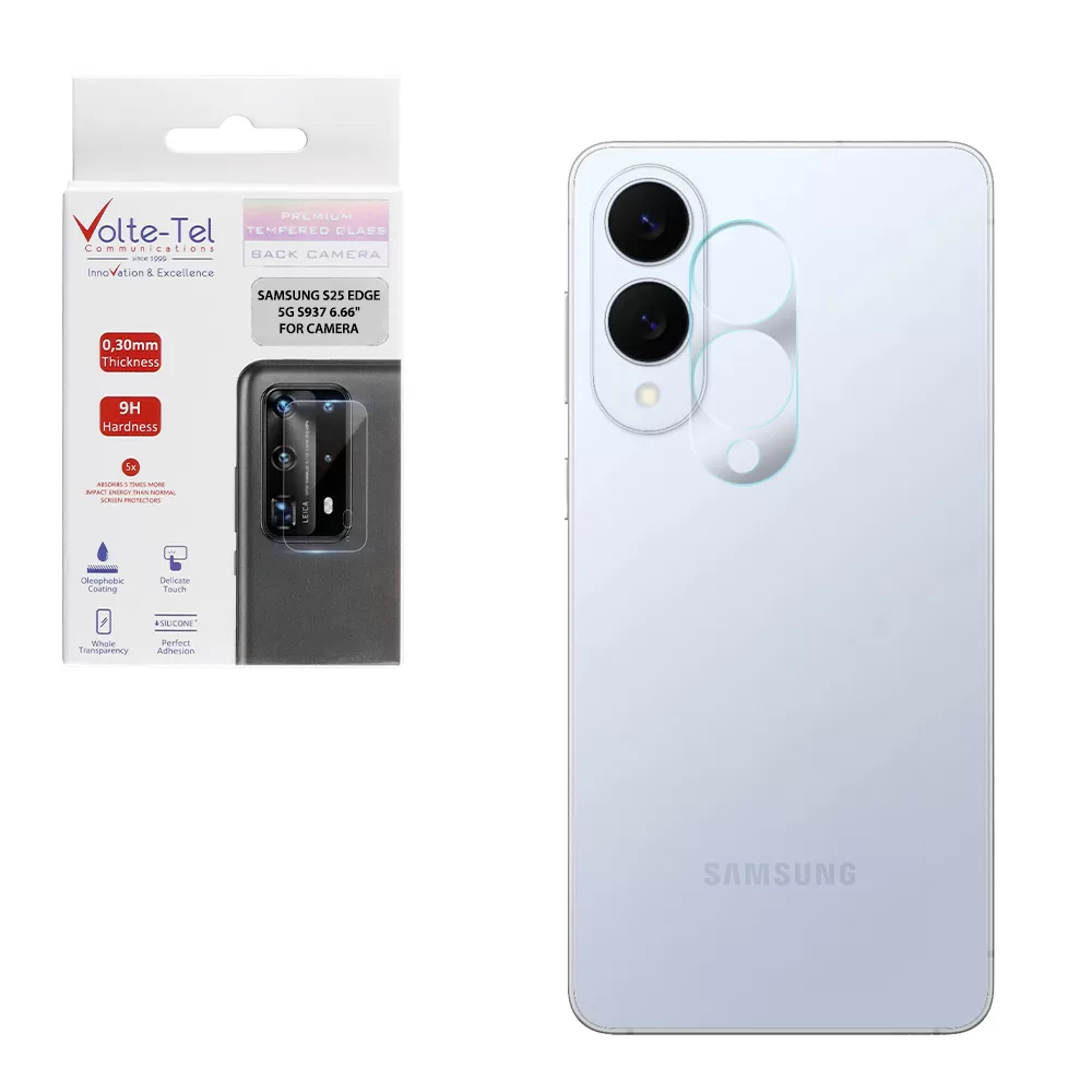 VOLTE-TEL CAMERA TEMPERED GLASS SAMSUNG S25 EDGE 5G S937 6.66in 9H 0.30mm