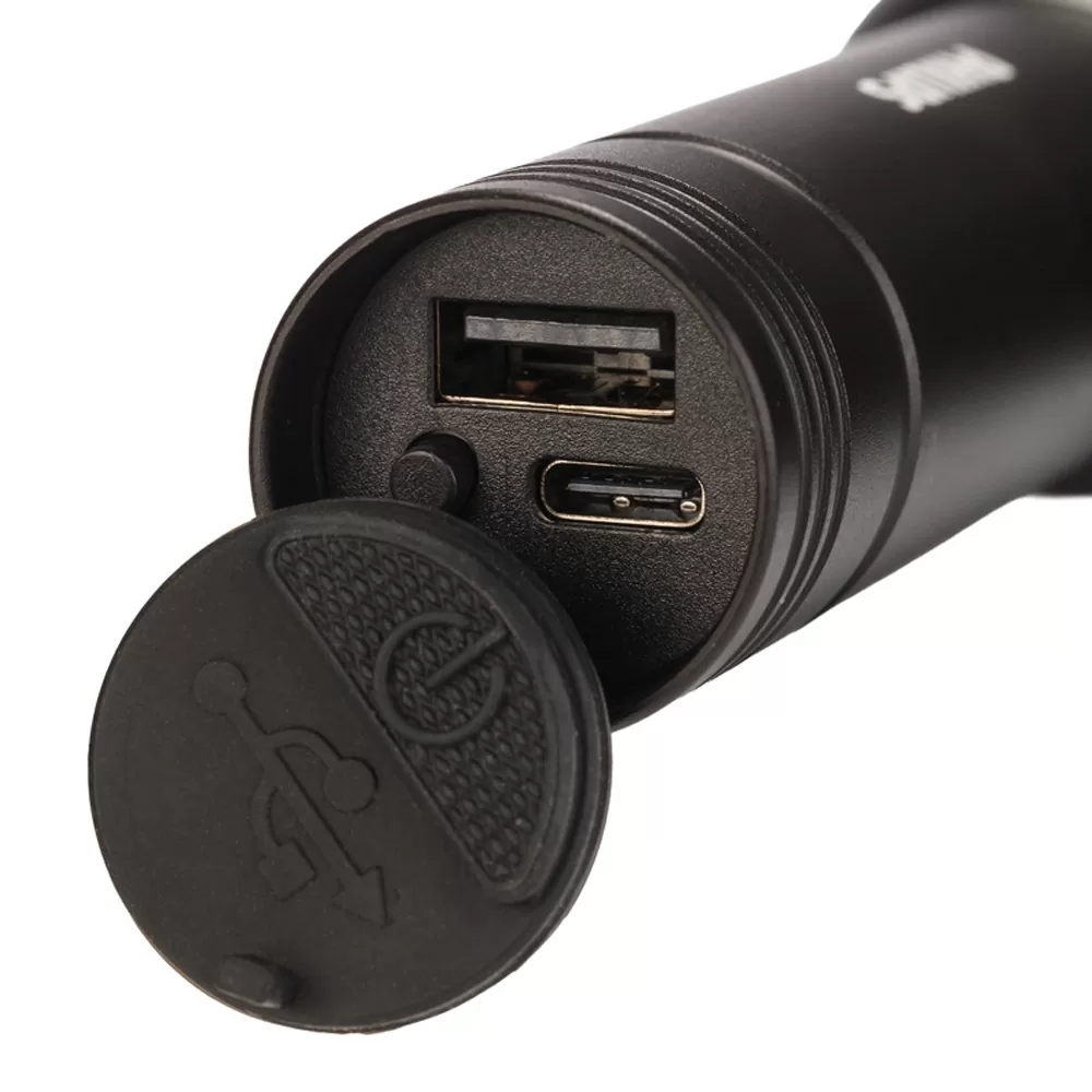 PHILIPS 2 ΣΕ 1 ΦΑΚΟΣ ΧΕΙΡΟΣ ΕΠΑΝΑΦΟΡΤΙΖΟΜΕΝΟΣ ΑΔΙΑΒΡΟΧΟΣ IPX4 ΜΕ 400 LUMENS ΚΑΙ POWER BANK 1200mAh SFL7003R/GRS ΜΑΥΡΟΣ - Image 5