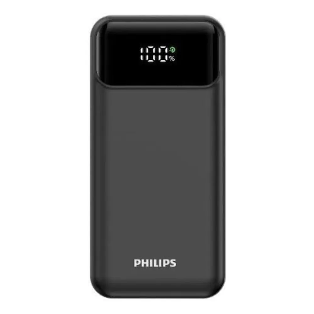 PHILIPS POWER POWER BANK DLP1922CB 10000mAh OUTPUT USB-C 5V-3A/USB-A 5V-2A ΜΕ ΕΝΣΩΜΑΤΩΜΕΝΑ ΚΑΛΩΔΙΑ USB-C,USB-A & LIGHTNING BLACK