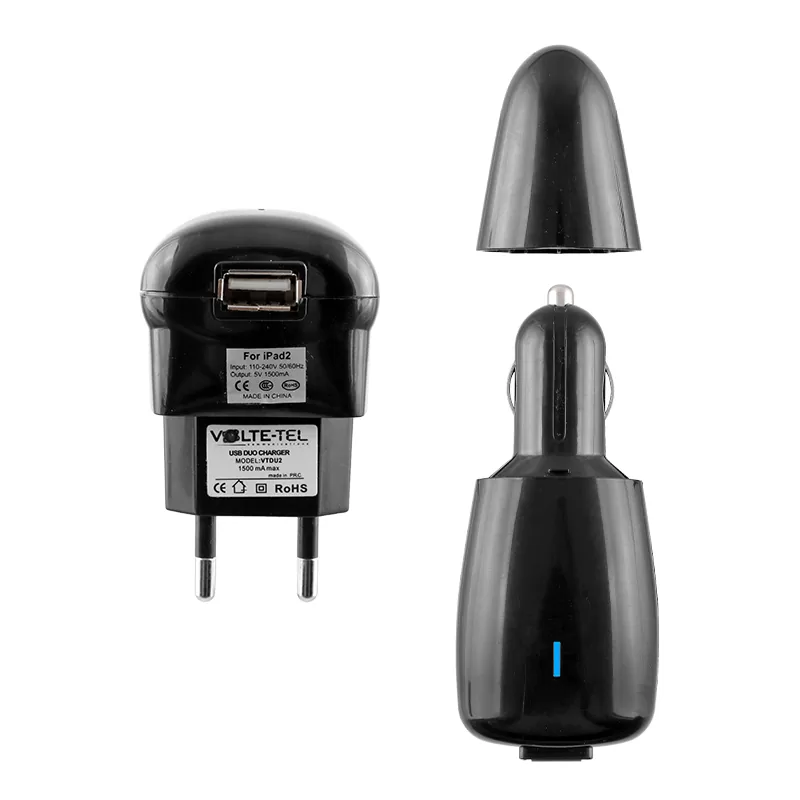 VOLTE-TEL MINI USB USB DUO TRAVEL-ΦΟΡΤΙΣΤΗΣ ΑΥΤΟΚΙΝΗΤΟΥ+ADAPTOR+ΚΟΝΕΚΤΟΡΑΣ BLACK - Image 3