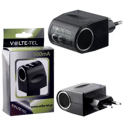VOLTE-TEL ΑΝΤΑΠΤΟΡΑΣ ΜΕΤΑΤΡΟΠΕΑΣ MINI VTAD01 500mA ΑΠΟ TRAVEL 220V ΣΕ ΑΥΤΟΚΙΝΗΤΟΥ 12/24V - Image 3