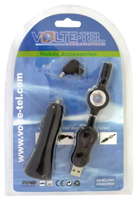 SAMSUNG D820 USB ΦΟΡΤΙΣΤΗΣ ΑΥΤΟΚΙΝΗΤΟΥ+USB ADAPTOR+ΚΟΝΕΚΤΟΡΑΣ BLACK - Image 2