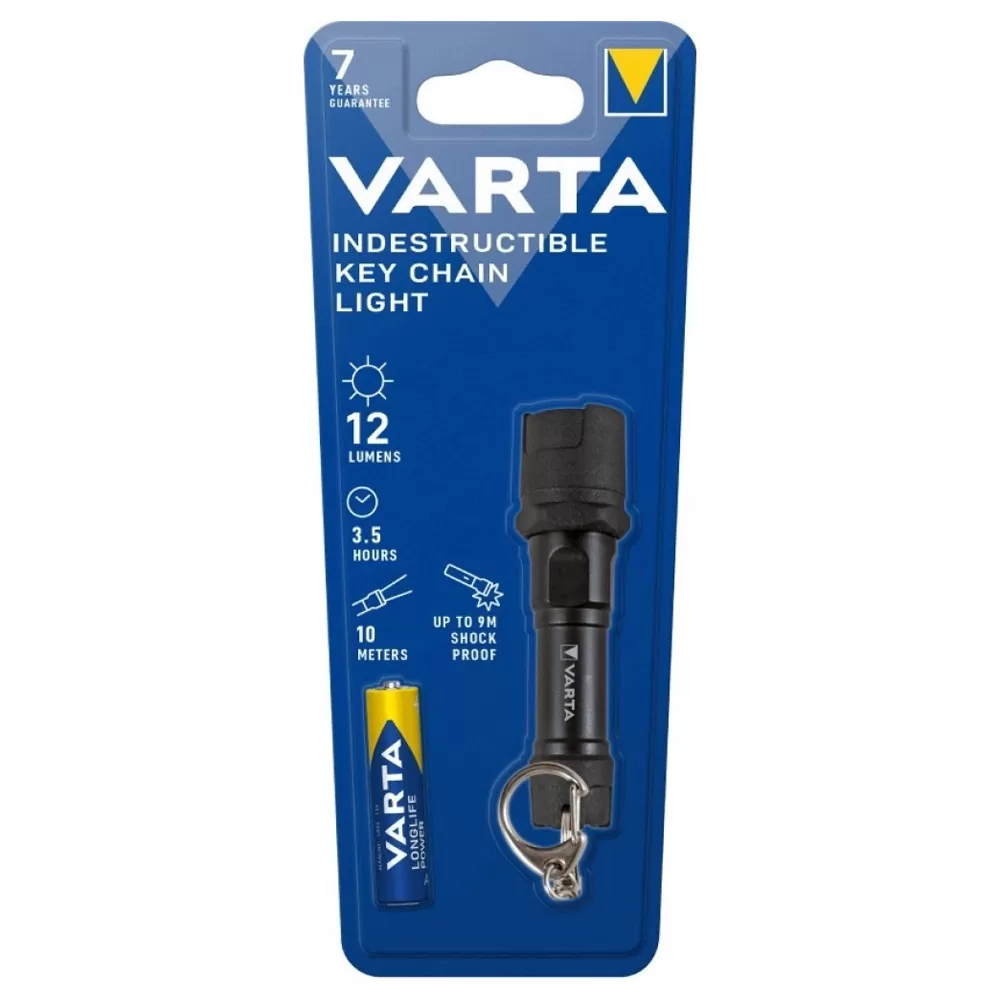 VARTA ΦΑΚΟΣ ΧΕΙΡΟΣ ΜΠΑΤΑΡΙΑΣ LED ΦΑΚΟΣ 12 LUMENS SIZE AAAX1 ΑΦΘΑΡΤΟΣ ΑΛΟΥΜΙΝΙΟΥ IP67 ΑΔΙΑΒΡΟΧΟΣ ΜΕ ΜΠΡΕΛΟΚ 16701 ΜΑΥΡΟ