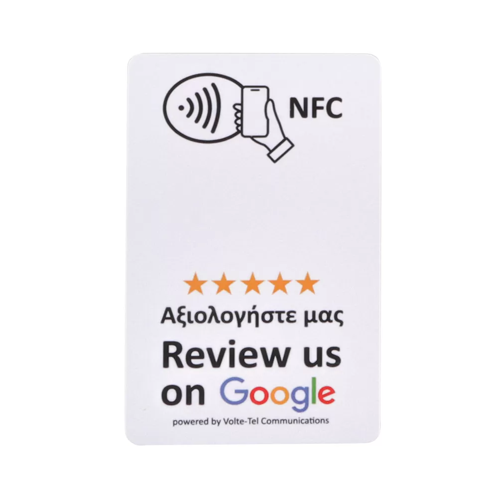 GOOGLE REVIEW CARD WITH NFC BY VOLTE-TEL WHITE