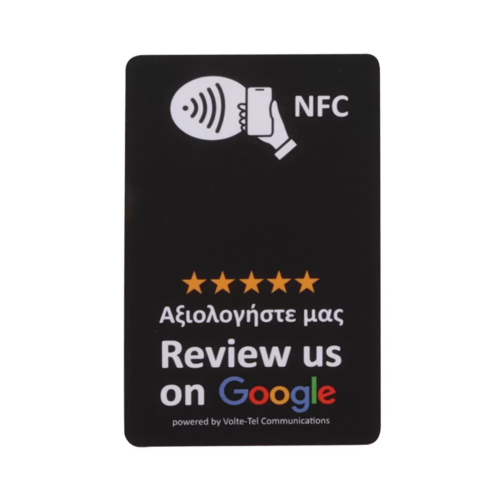 GOOGLE REVIEW CARD WITH NFC BY VOLTE-TEL BLACK