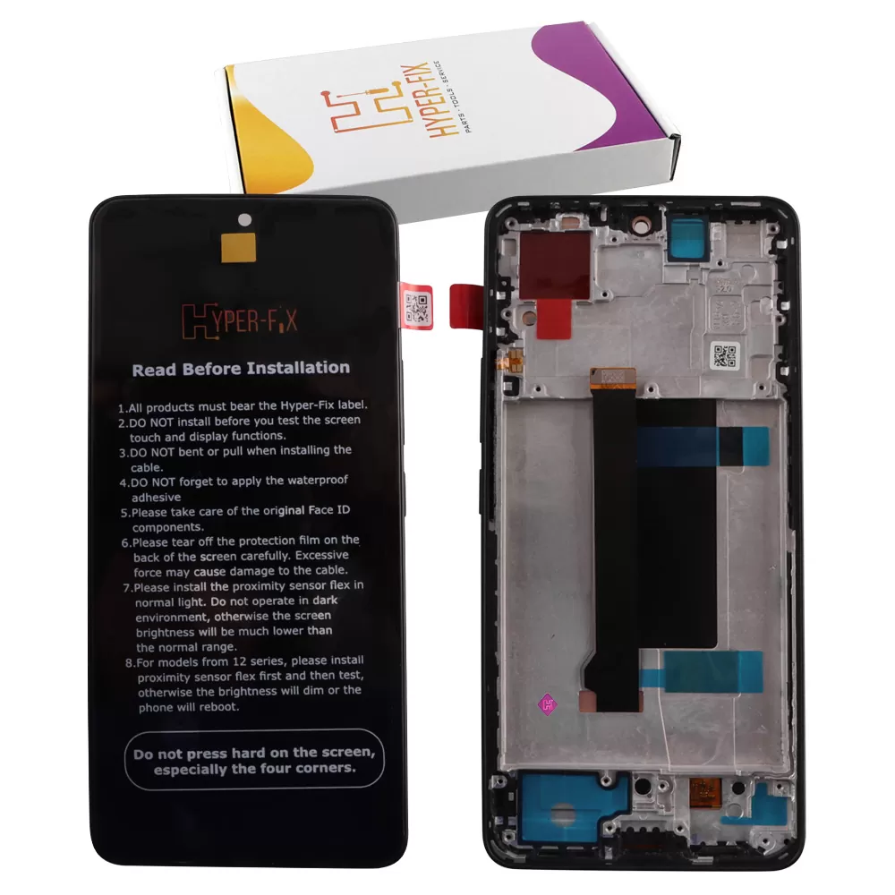 XIAOMI REDMI NOTE 13 PRO 5G/POCO X6 5G ΟΘΟΝΗ AMOLED+ TOUCH SCREEN + LENS + FRAME HF-5600020N1600 BLACK TFT HYPER-FIX SERVICE PAC