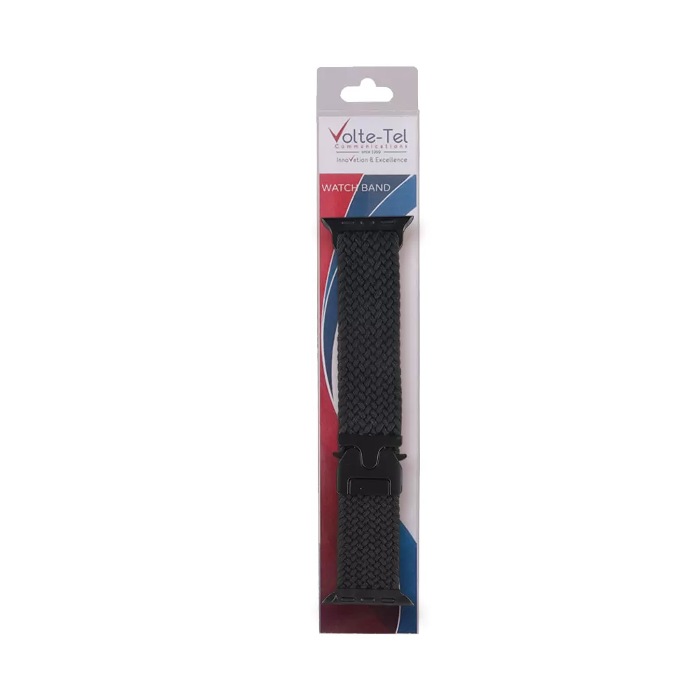 VOLTE-TEL VT144 ΛΟΥΡΑΚΙ ΡΟΛΟΓΙΟΥ ΣΥΜΒΑΤΟ ΜΕ APPLE WATCH 42/44/45/46/49mm BRAIDED PARACHUTE BUCKLE BLACK - Image 2