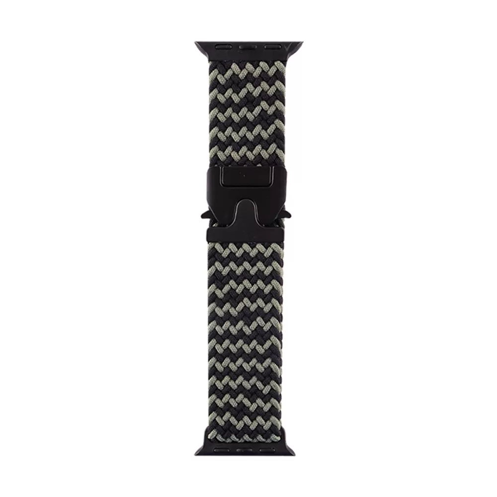 VOLTE-TEL VT144 ΛΟΥΡΑΚΙ ΡΟΛΟΓΙΟΥ ΣΥΜΒΑΤΟ ΜΕ APPLE WATCH 42/44/45/46/49mm BRAIDED PARACHUTE BUCKLE BLACK-KHAKI - Image 3