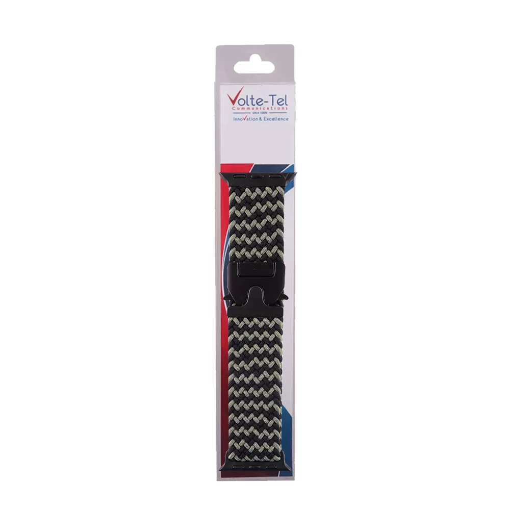 VOLTE-TEL VT144 ΛΟΥΡΑΚΙ ΡΟΛΟΓΙΟΥ ΣΥΜΒΑΤΟ ΜΕ APPLE WATCH 42/44/45/46/49mm BRAIDED PARACHUTE BUCKLE BLACK-KHAKI - Image 2