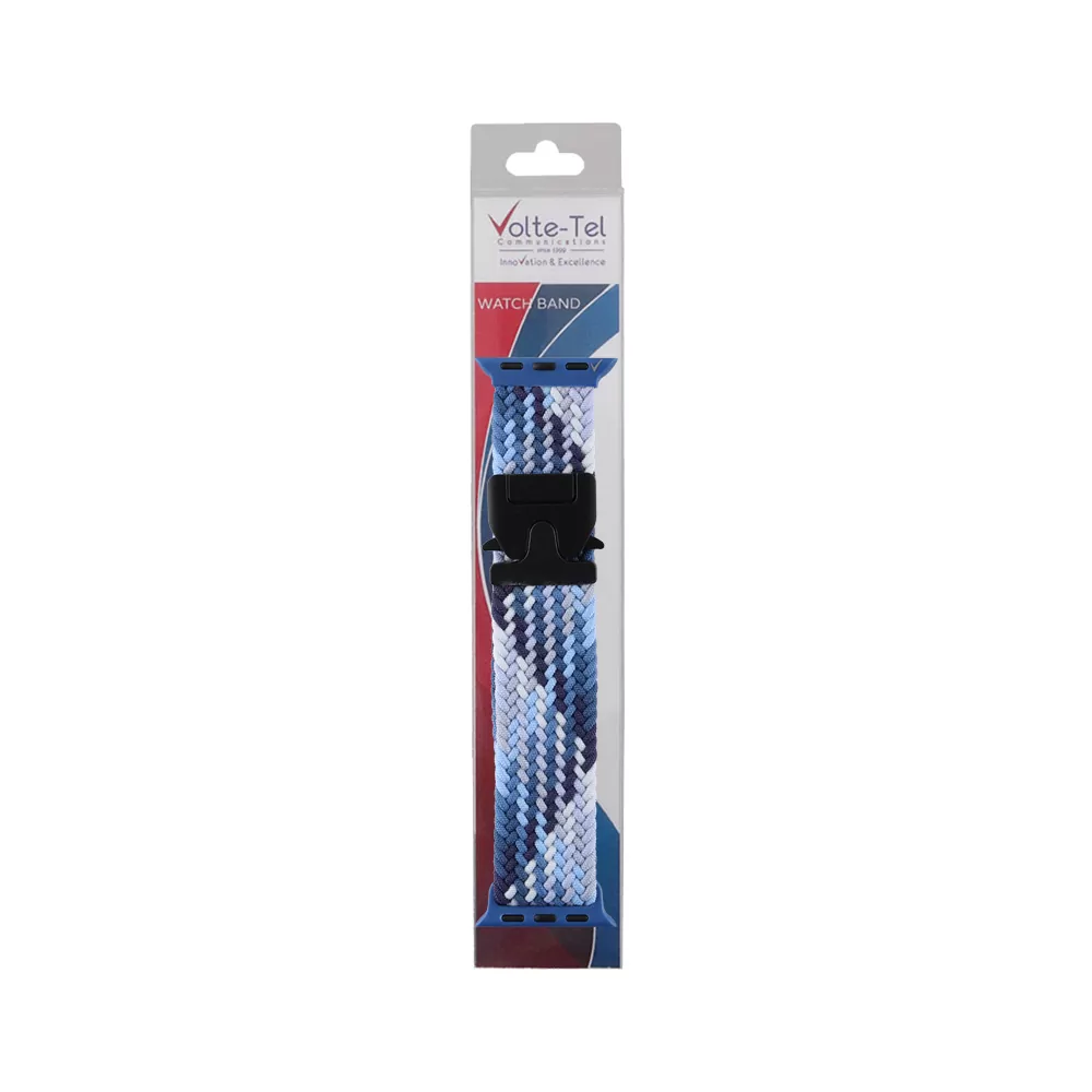 VOLTE-TEL VT144 ΛΟΥΡΑΚΙ ΡΟΛΟΓΙΟΥ ΣΥΜΒΑΤΟ ΜΕ APPLE WATCH 42/44/45/46/49mm BRAIDED PARACHUTE BUCKLE BLUE-WHITE - Image 2