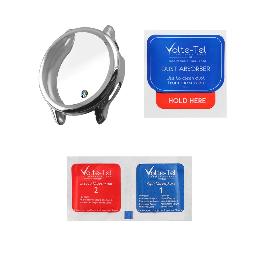 VOLTE-TEL TEMPERED GLASS GARMIN VIVOACTIVE 6 1.2in 9H 0.30mm EDGE COVER WITH KEY 3D FULL COVER SILVER - Image 3