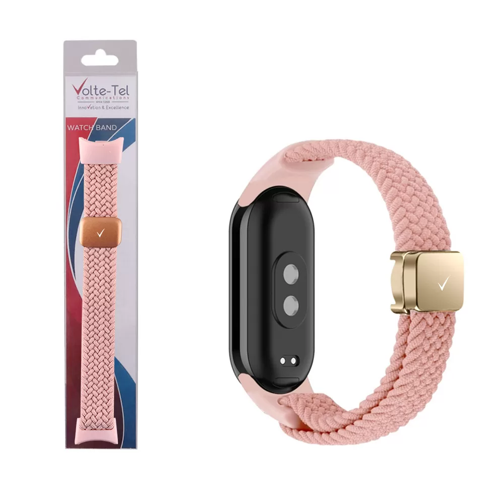 VOLTE-TEL VT148 ΛΟΥΡΑΚΙ ΡΟΛΟΓΙΟΥ XIAOMI SMART BAND 8/ 9/ 10 BRAIDED MAGNETIC BUCKLE PINK