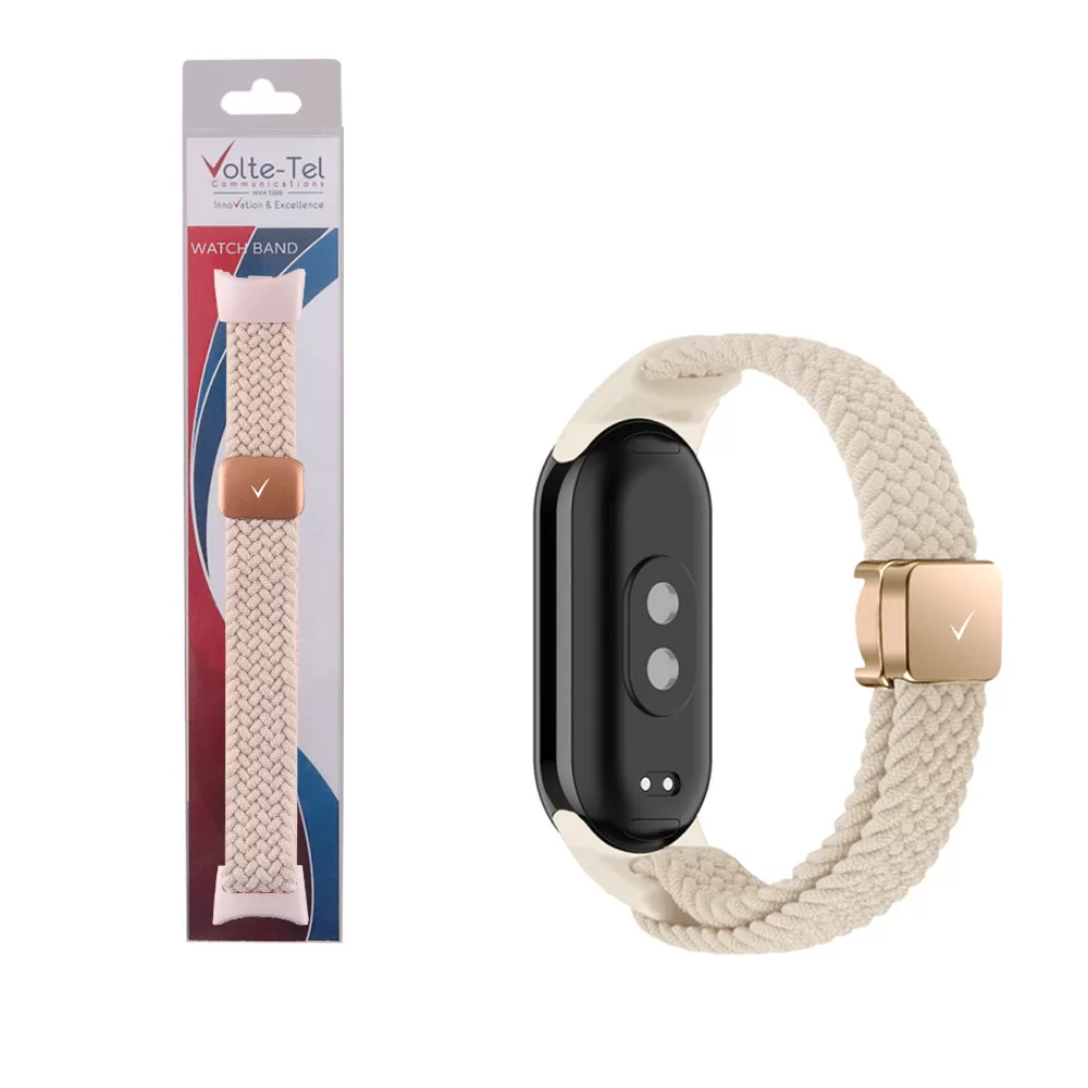 VOLTE-TEL VT148 ΛΟΥΡΑΚΙ ΡΟΛΟΓΙΟΥ XIAOMI SMART BAND 8/ 9/ 10 BRAIDED MAGNETIC BUCKLE WHITE