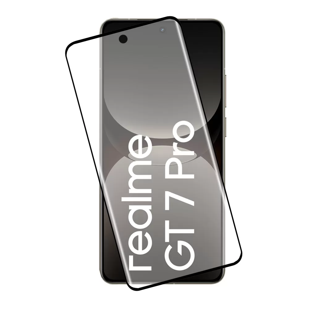IDOL 1991 GLAMOUR TEMPERED GLASS REALME GT 7 PLUS/GT 7 PRO 6.78in 9H 0.30mm FULL COVER 3D EDGE GLUE FINGER UNLOCK BLACK