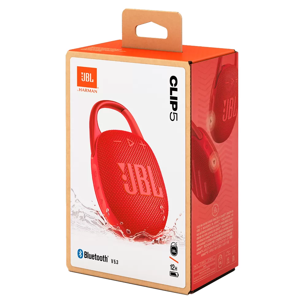 JBL CLIP 5 ΑΔΙΑΒΡΟΧΟ ΦΟΡΗΤΟ ΗΧΕΙΟ IPX7 BLUETOOTH V5.3 5W ΜΕ ΔΙΑΡΚΕΙΑ ΜΠΑΤΑΡΙΑΣ ΕΩΣ 12 ΩΡΕΣ RED - Image 2