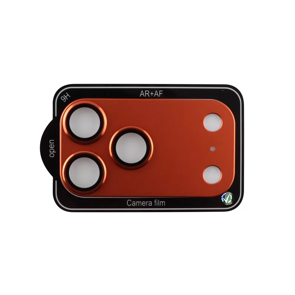 VOLTE-TEL CAMERA GLASS COVER IPHONE 17 PRO 6.3in 9H 0.30MM 3D AR ALUMINIUM-ELECTROPLATING FRAME ORANGE - Image 4