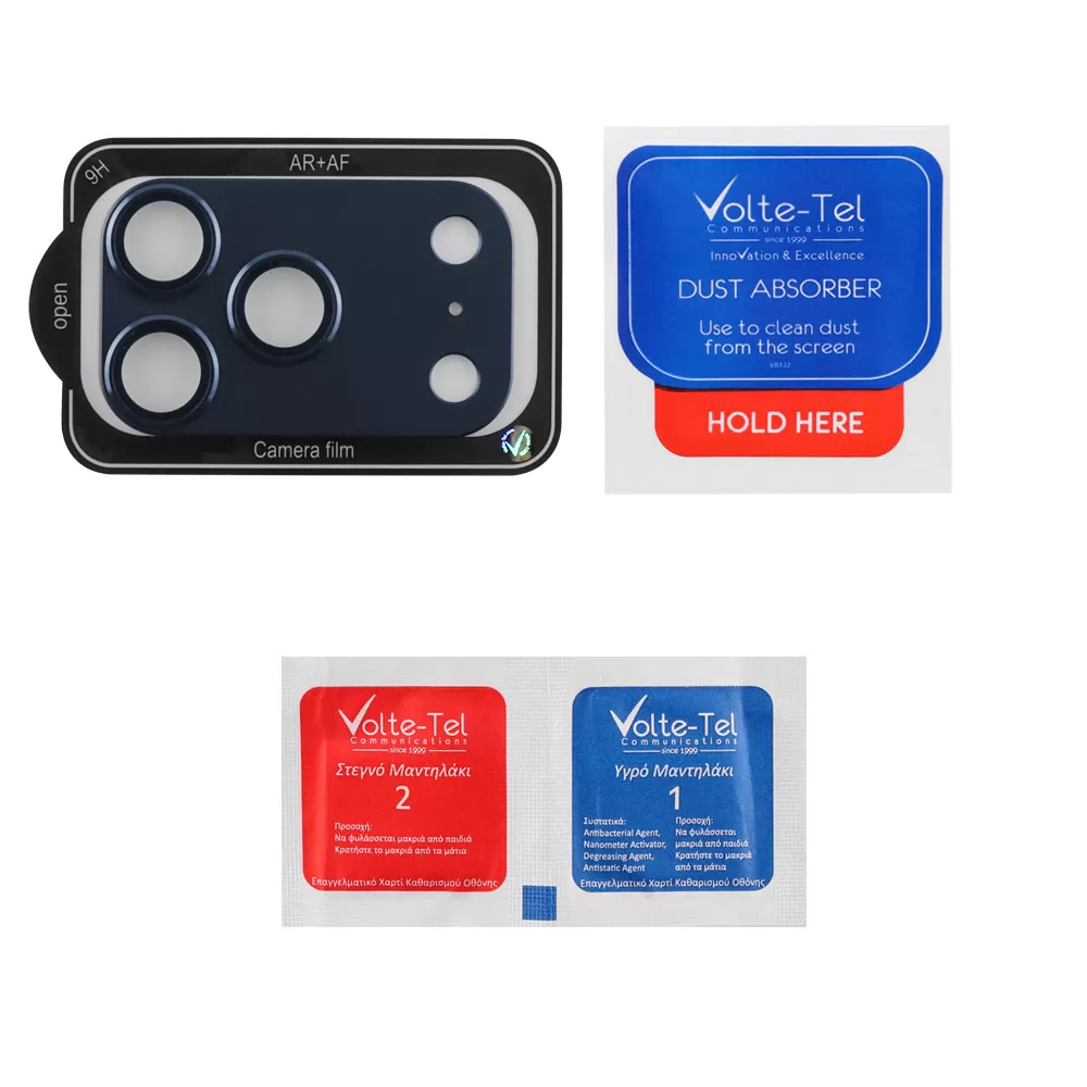 VOLTE-TEL CAMERA GLASS COVER IPHONE 17 PRO MAX 6.9in 9H 0.30MM 3D AR ALUMINIUM-ELECTROPLATING FRAME BLUE - Image 3
