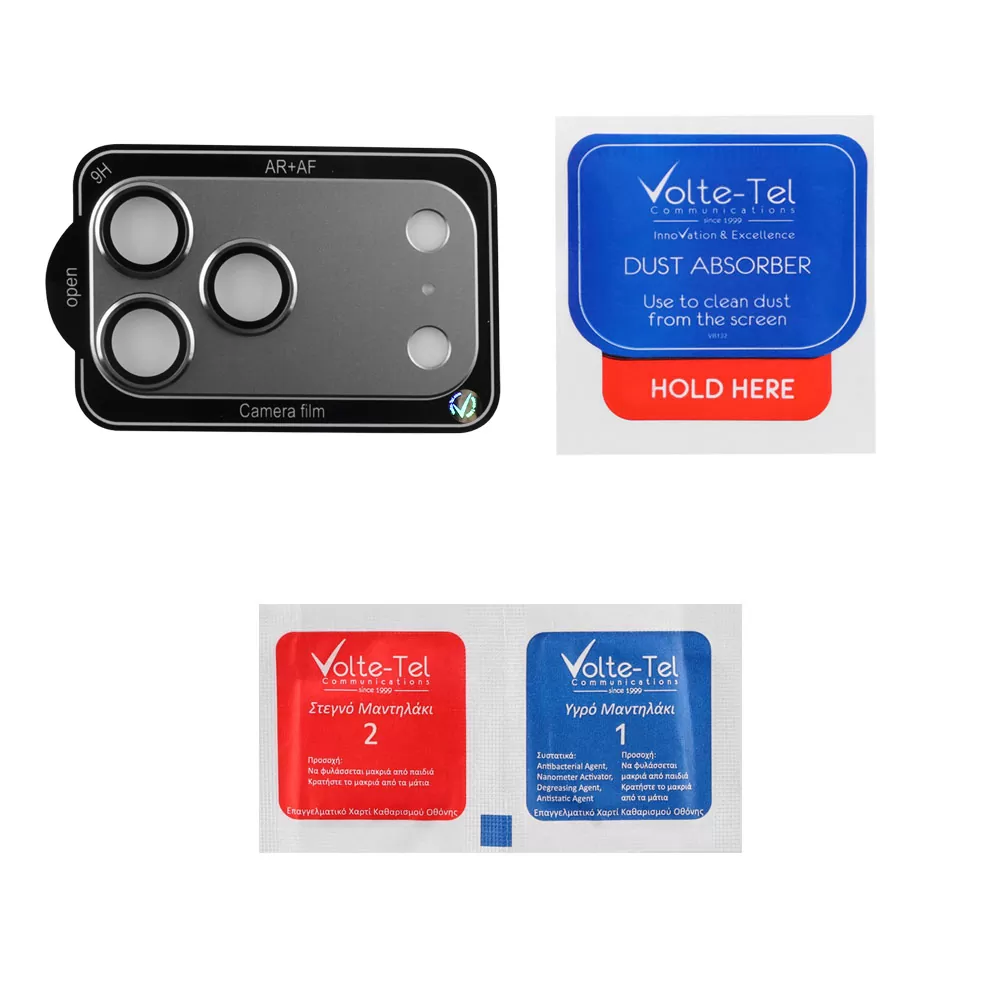 VOLTE-TEL CAMERA GLASS COVER IPHONE 17 PRO MAX 6.9in 9H 0.30MM 3D AR ALUMINIUM-ELECTROPLATING FRAME GREY - Image 3