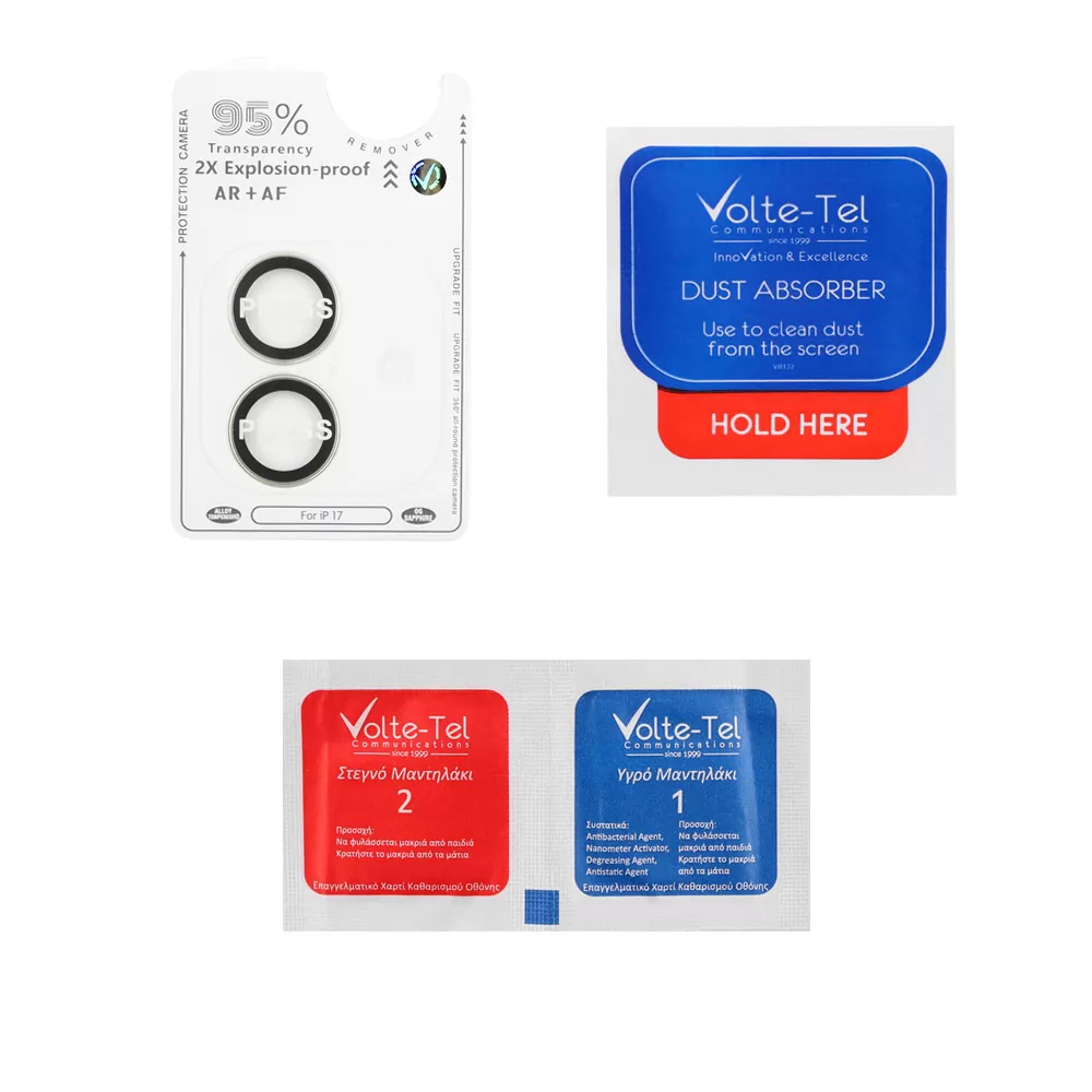 VOLTE-TEL CAMERA GLASS COVER IPHONE 17 6.3in 9H 0.33MM AR PREMIUM EASY APPLICATION GREEN - Image 3