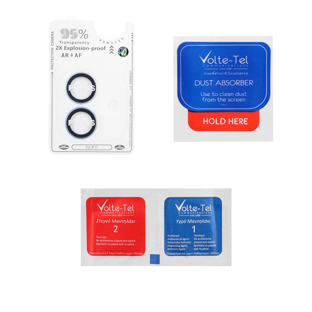 VOLTE-TEL CAMERA GLASS COVER IPHONE 17 6.3in 9H 0.33MM AR PREMIUM EASY APPLICATION BLUE - Image 3