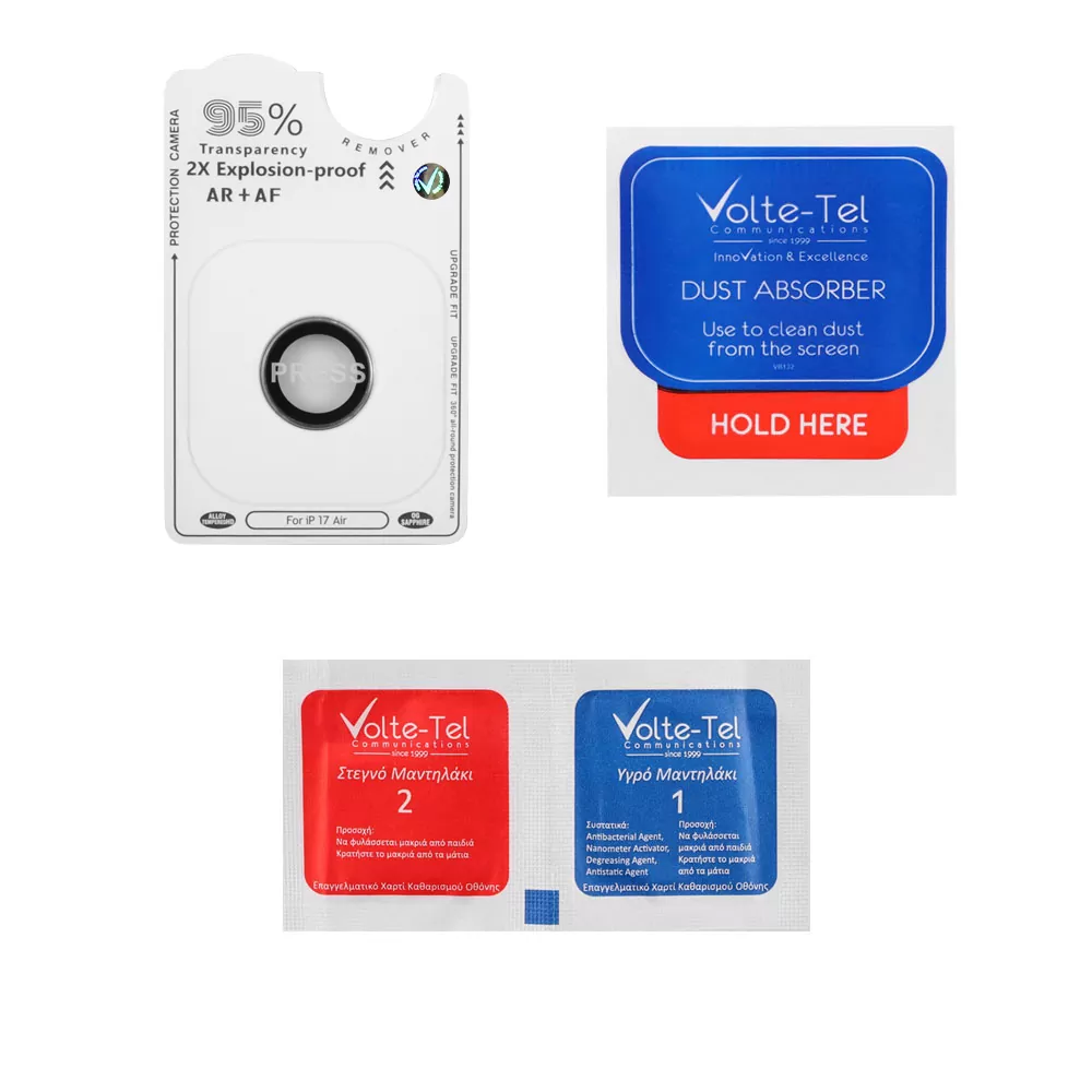 VOLTE-TEL CAMERA GLASS COVER IPHONE 17 AIR 6.5in 9H 0.33MM AR PREMIUM EASY APPLICATION SILVER - Image 3