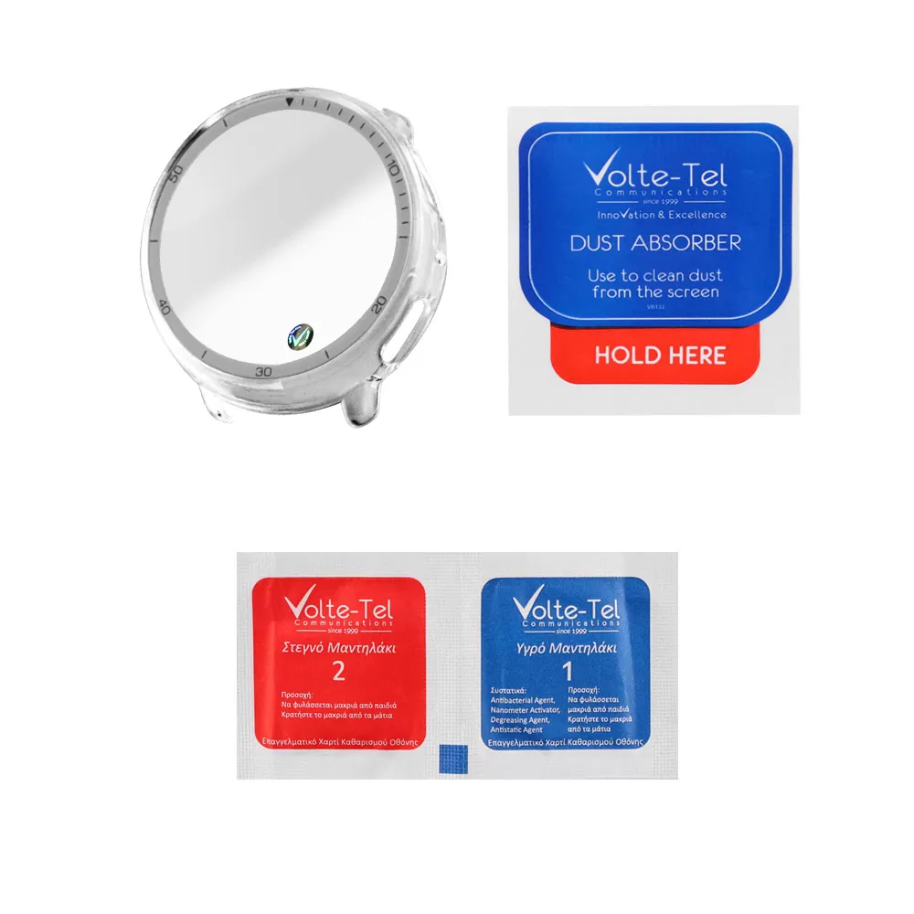 VOLTE-TEL PC EDGE COVER TEMPERED GLASS WATCH AMAZFIT ACTIVE 2 1.32in 9H 0.30mm WITH KEY 3D FULL GLUE FULL COVER TRANSPARENT - Image 3