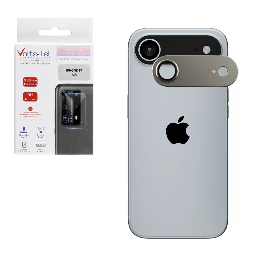VOLTE-TEL CAMERA GLASS COVER IPHONE 17 AIR 6.5in 9H 0.30MM 3D AR ALUMINIUM-ELECTROPLATING FRAME GOLD