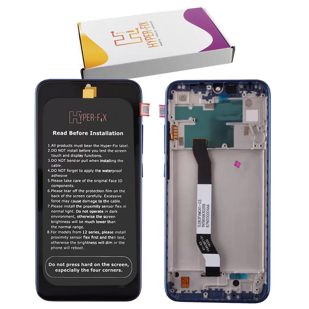 XIAOMI REDMI NOTE 8 ΟΘΟΝΗ IPS + TOUCH SCREEN + LENS + FRAME HF-5600030C3J00 BLUE HYPER-FIX SERVICE PACK