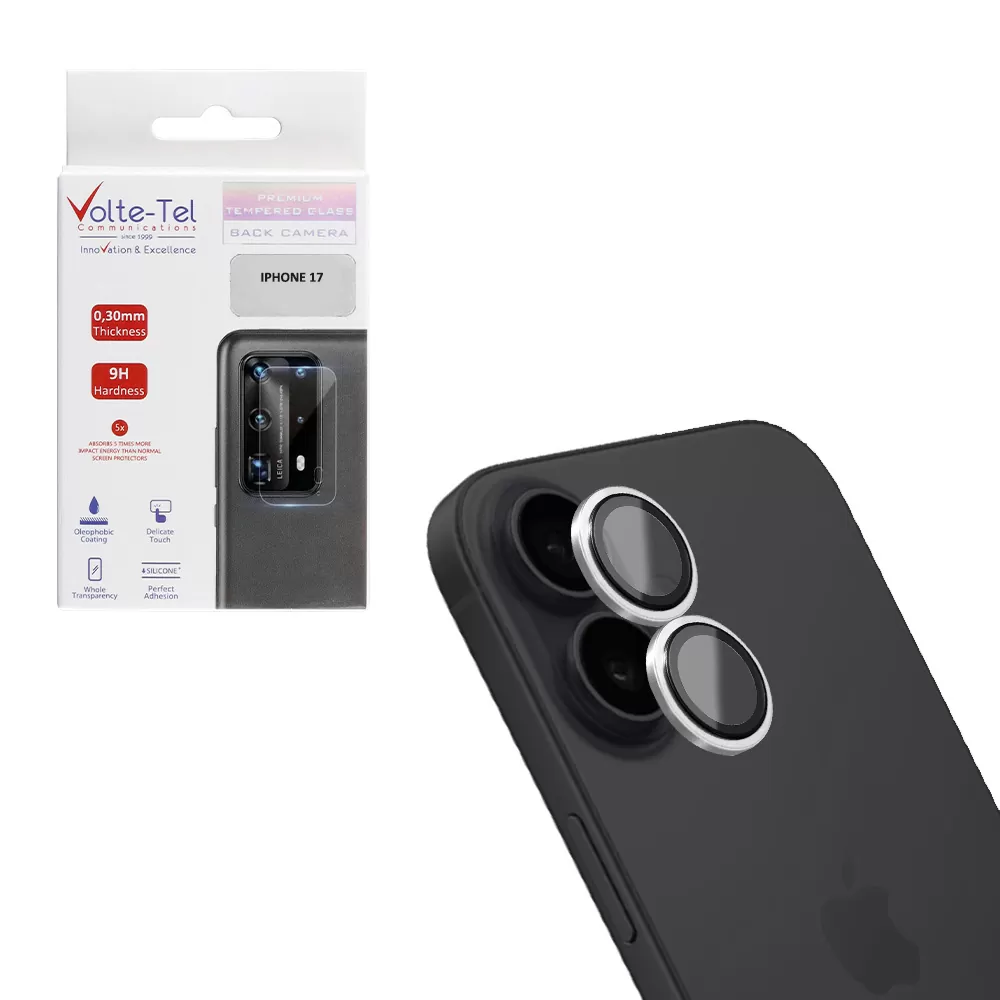 VOLTE-TEL CAMERA GLASS COVER IPHONE 17 6.3in 9H 0.33MM AR PREMIUM EASY APPLICATION SILVER