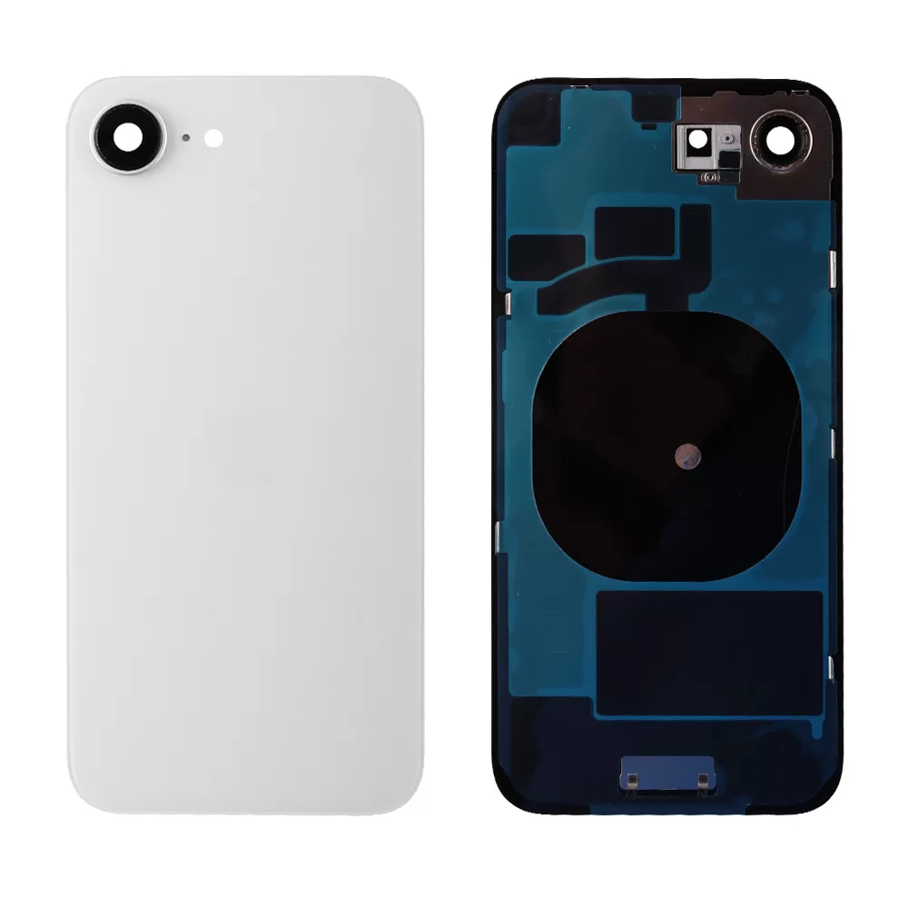 FOR IPHONE 16E BATTERY COVER+ CAMERA LENS+ METAL PLATE+ ΑΥΤΟΚΟΛΛΗΤΗ ΤΑΙΝΙΑ ΑΔΙΑΒΡΟΧΟΠΟΙΗΣΗΣ WHITE 3P OR