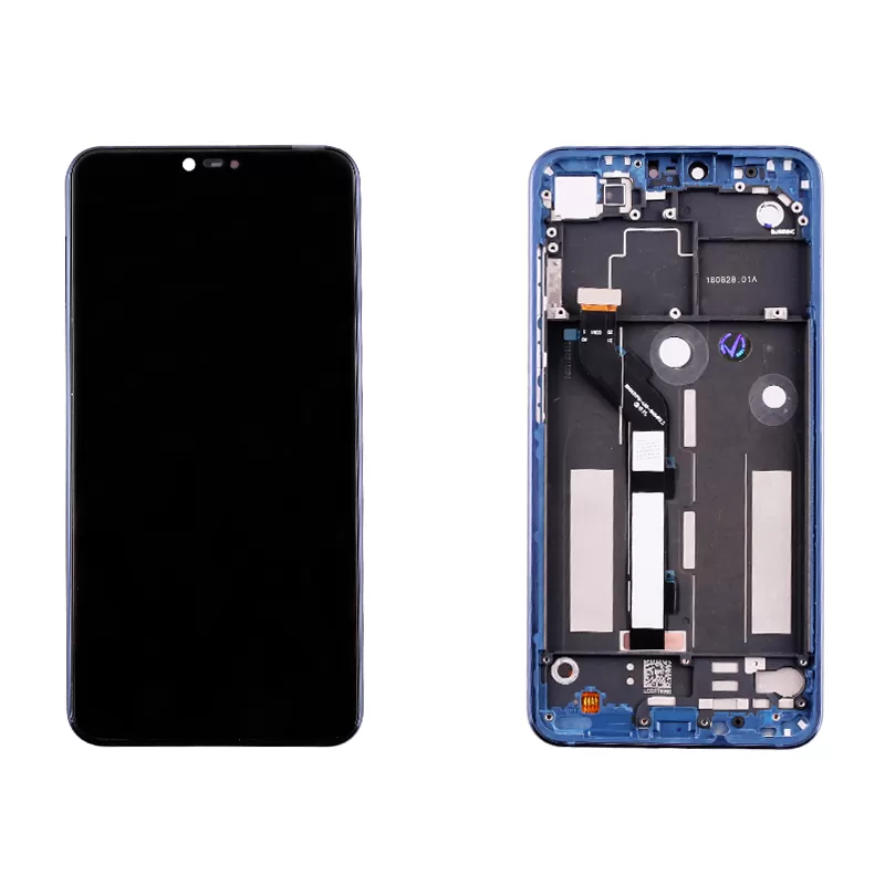 XIAOMI MI 8 LITE ΟΘΟΝΗ+TOUCH SCREEN+LENS+FRAME BLUE REF.OR