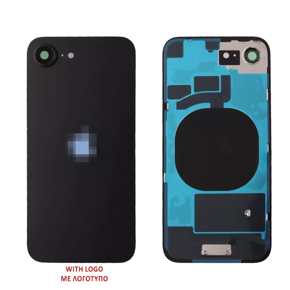 FOR IPHONE 16E BATTERY COVER+ CAMERA LENS+ METAL PLATE+ ΑΥΤΟΚΟΛΛΗΤΗ ΤΑΙΝΙΑ ΑΔΙΑΒΡΟΧΟΠΟΙΗΣΗΣ BLACK