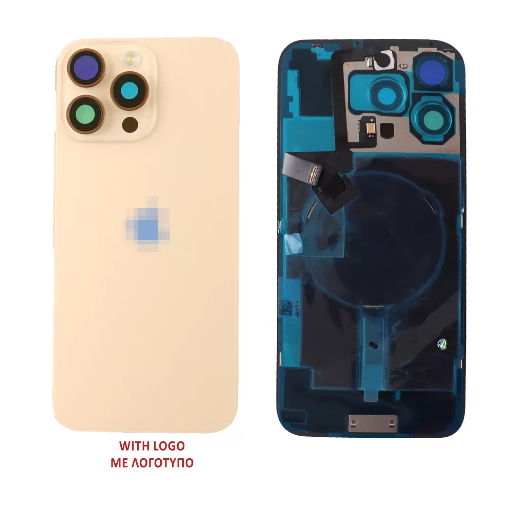FOR IPHONE 16 PRO MAX BATTERY COVER + CAMERA LENS + METAL PLATE + FLASHLIGHT + CHARGING FLEX + NFC TITANIUM DESERT