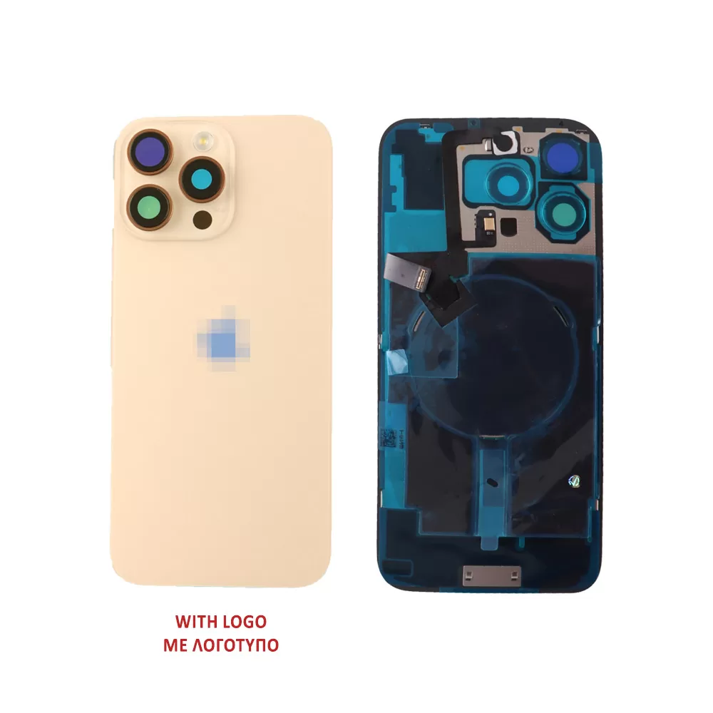 FOR IPHONE 16 PRO BATTERY COVER + CAMERA LENS + METAL PLATE + FLASHLIGHT + CHARGING FLEX + NFC TITANIUM DESERT