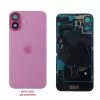 FOR IPHONE 16 PLUS BATTERY COVER + CAMERA LENS + METAL PLATE + FLASHLIGHT + CHARGING FLEX + NFC PINK