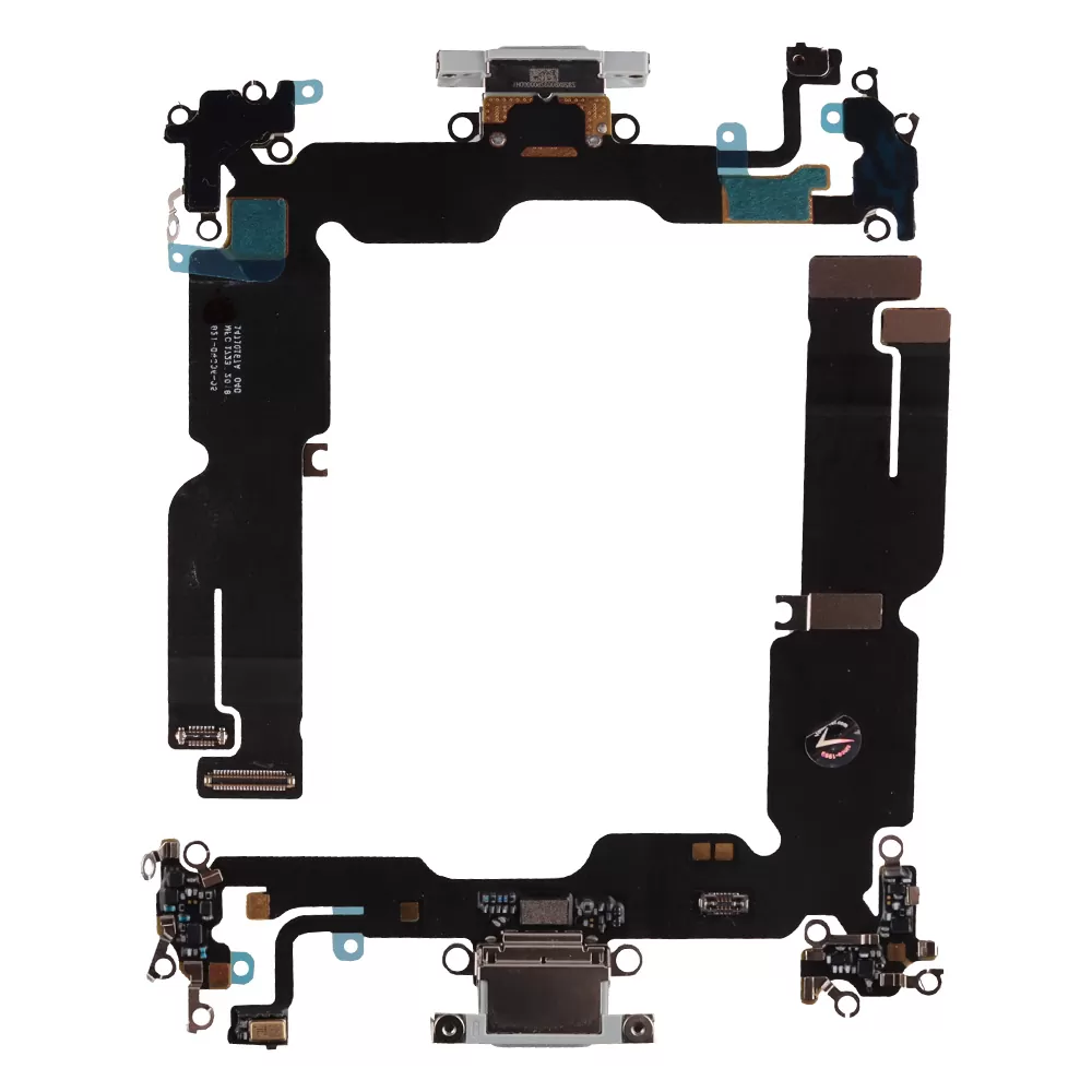 IPHONE 15 PLUS (TYPE C) ΚΑΛΩΔΙΟ FLEX ΚΟΝΕΚΤΟΡΑ ΦΟΡΤΙΣΗΣ + AUDIO PORT + ΜΙΚΡΟΦΩΝΟ WHITE 3P OR