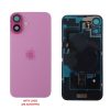FOR IPHONE 16 BATTERY COVER + CAMERA LENS + METAL PLATE + FLASHLIGHT + CHARGING FLEX + NFC PINK